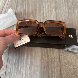 Sojos Women’s Tortoise Rectangle Polarized Sunglasses New
